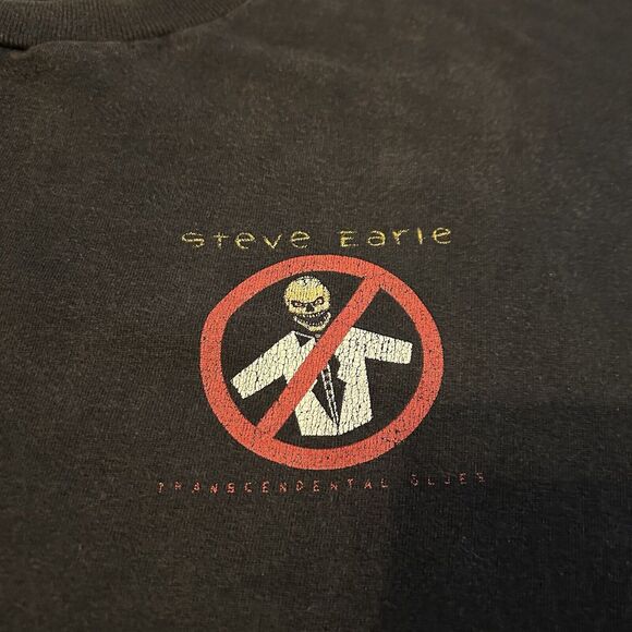 Vintage Steve Earle No Dry Cleaning Tour T Shirt Size Mens XL Rock Blues Band - Picture 3 of 8